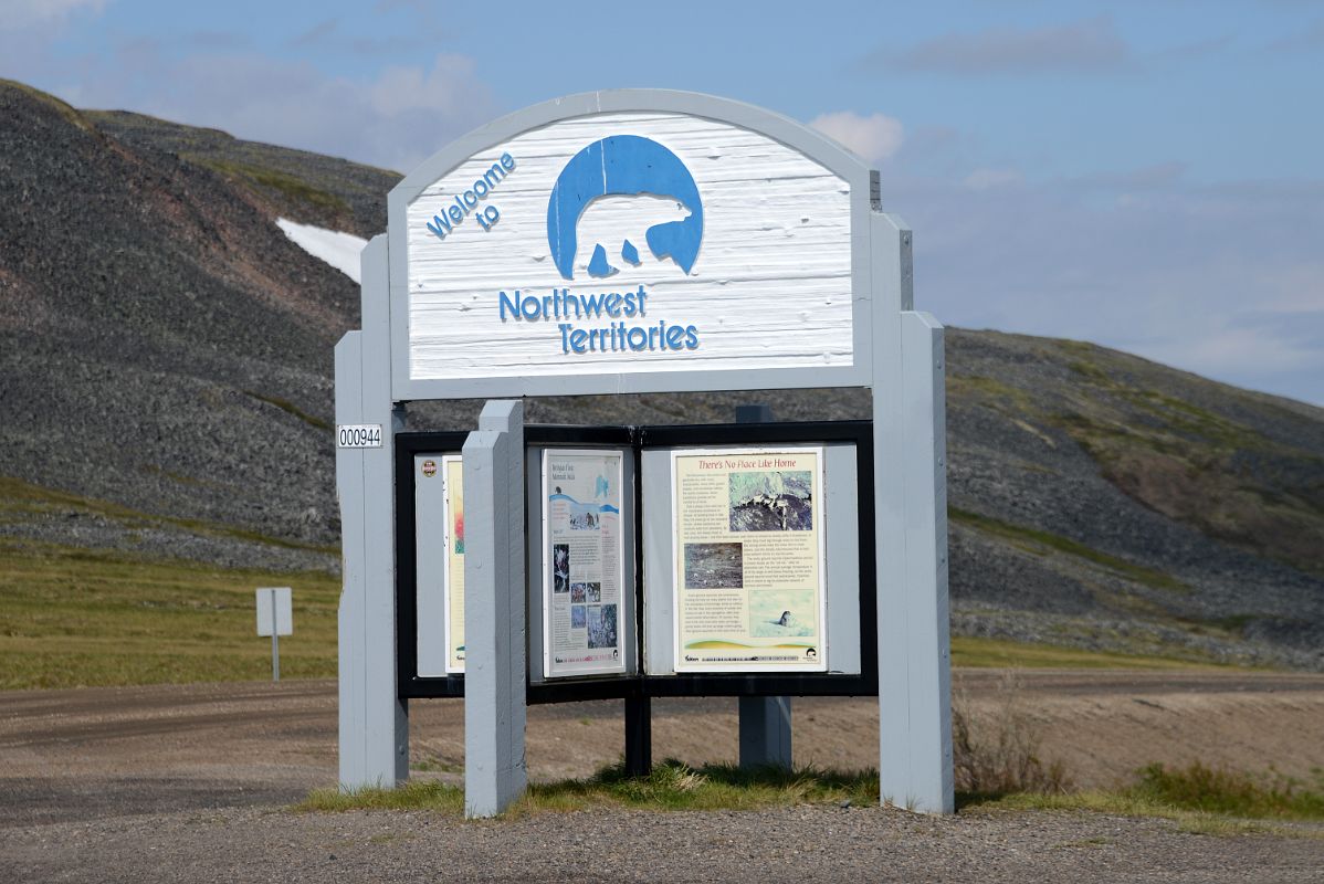 19A Welcome To The Northwest Territories Sign At The Border With Yukon Dempster Highway On Day Tour From Inuvik To Arctic Circle